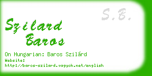 szilard baros business card